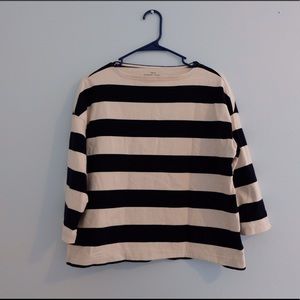 Muji Navy-White Stripe 100%Cotton Comfortable Top